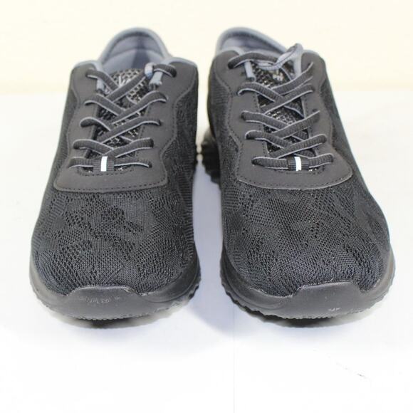 Cheeks Fit Body Womens Lace up Trainers Sneaker Size 7W Wide Black NEW - Picture 2 of 5